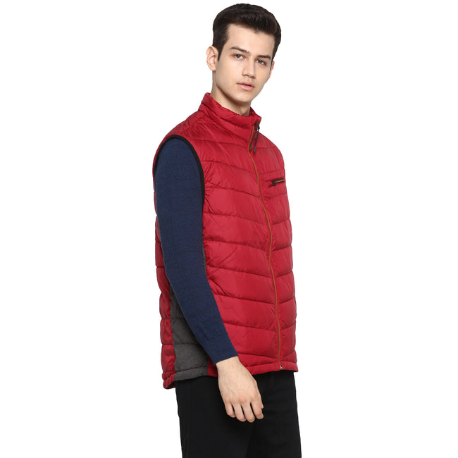 Tom Tailor Men's Quilted Sleeveless Winter Jacket (Ivy Red)