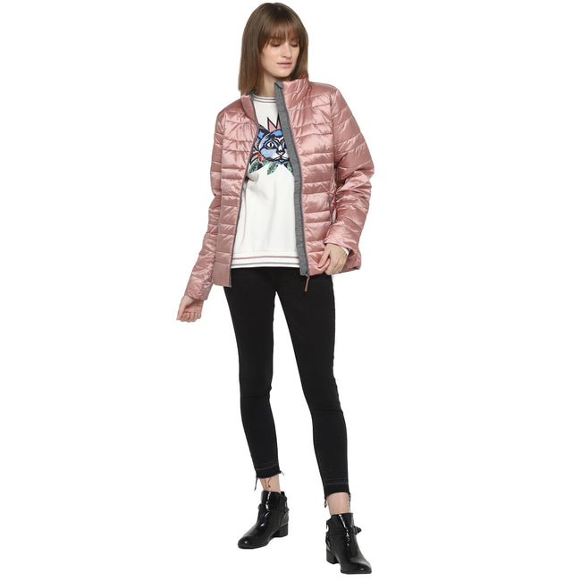 Tom Tailor Winter wear Puffer Jacket For Women (Vintage Rose)