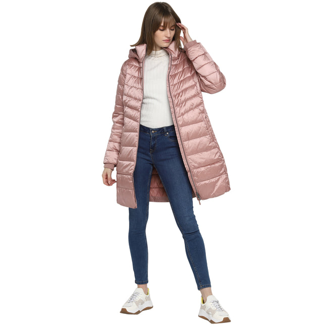 Tom Tailor Women's Puffer Jacket Knee Length Down Coat (Vintage Rose)