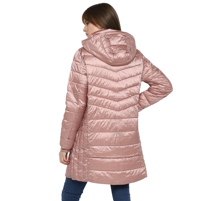 Tom Tailor Women's Puffer Jacket Knee Length Down Coat (Vintage Rose)