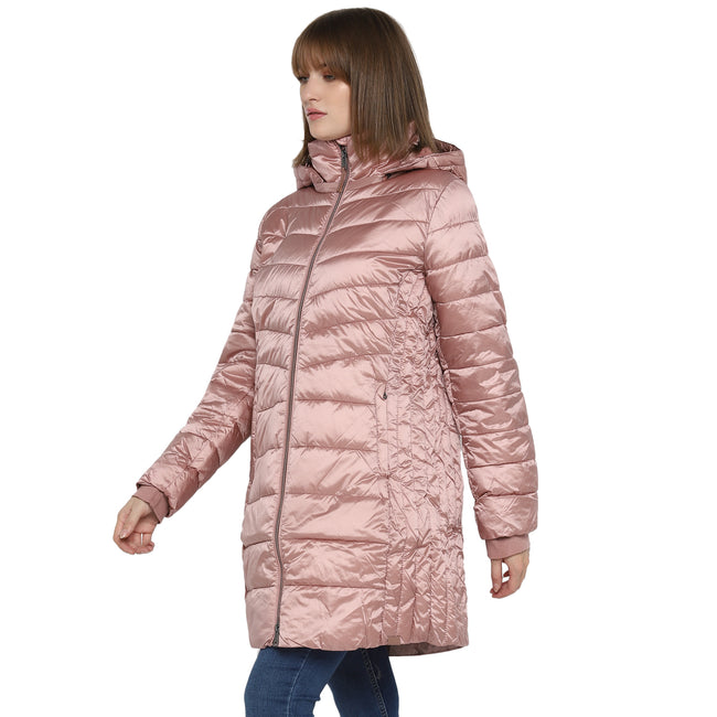 Tom Tailor Women's Puffer Jacket Knee Length Down Coat (Vintage Rose)