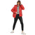 Tom Tailor Puffer Jacket with Front Zip and Hoodie for Women (Scarlet Red)