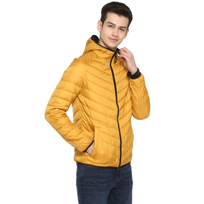 Tom Tailor Men's Quilted Puffer Jacket with Hoodie