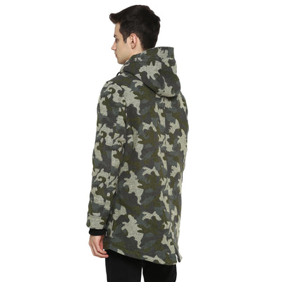 Tom Tailor Men's Camo-Print Jacket with Hoodie