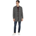 Tom Tailor Men's Long Blazer Slim Fit Overcoat Grey Check Pattern for Men