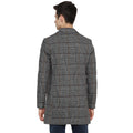 Tom Tailor Men's Long Blazer Slim Fit Overcoat Grey Check Pattern for Men