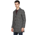 Tom Tailor Men's Long Blazer Slim Fit Overcoat Grey Check Pattern for Men