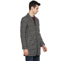 Tom Tailor Men's Long Blazer Slim Fit Overcoat Grey Check Pattern for Men