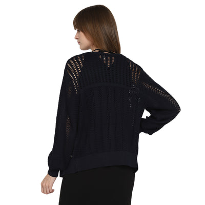 Tom Tailor Women's Open Weave Sweater Lightweight Shrug