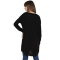 Tom Tailor Women's Long Sweater Loose Fit Boat Neck Winter Dress (Black)