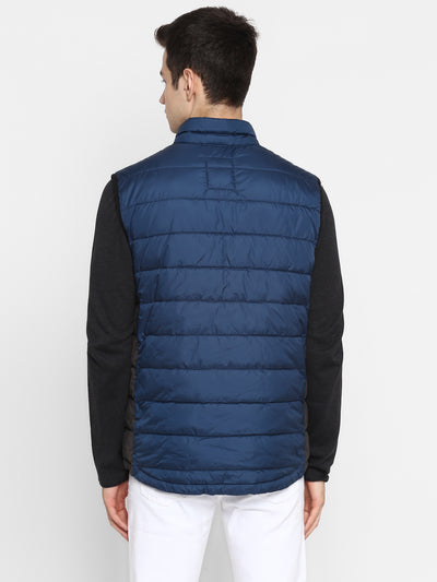 Tom Tailor Men's Quilted Sleeveless Puffer Jacket (Denim Blue)