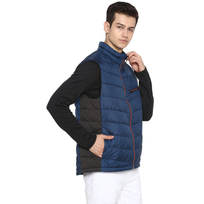 Tom Tailor Men's Quilted Sleeveless Puffer Jacket (Denim Blue)