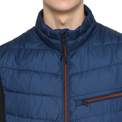 Tom Tailor Men's Quilted Sleeveless Puffer Jacket (Denim Blue)