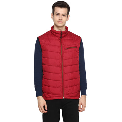 Tom Tailor Men's Quilted Sleeveless Winter Jacket (Ivy Red)