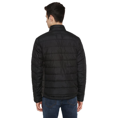 Tom Tailor Solid Puffer Jacket for Men (Black)