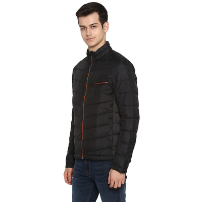 Tom Tailor Solid Puffer Jacket for Men (Black)