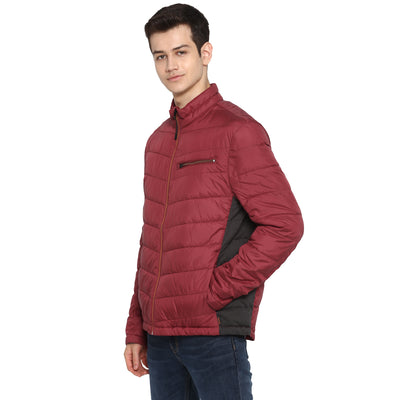 Tom Tailor Red Solid Puffer Jacket for Men