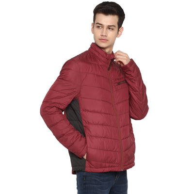 Tom Tailor Red Solid Puffer Jacket for Men