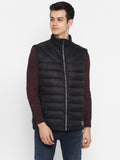 Tom Tailor Half Jacket for Men Puffer Half Sleeves Jacket (Black)