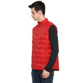 Tom Tailor Men's Quilted Half Sleeves Winter Jacket (Brazilian Red)