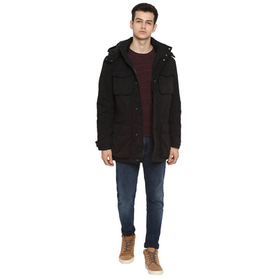 Tom Tailor Hooded Parka Black Jacket for Men