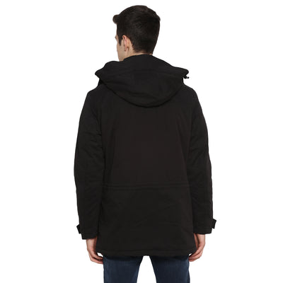 Tom Tailor Hooded Parka Black Jacket for Men