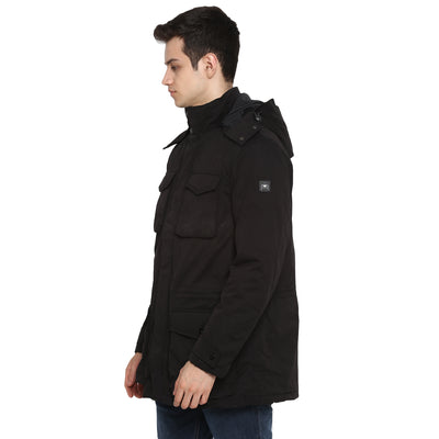 Tom Tailor Hooded Parka Black Jacket for Men