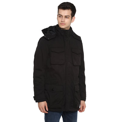 Tom Tailor Hooded Parka Black Jacket for Men