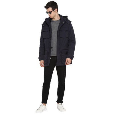 Tom Tailor Men's Hooded Parka Blue Jacket