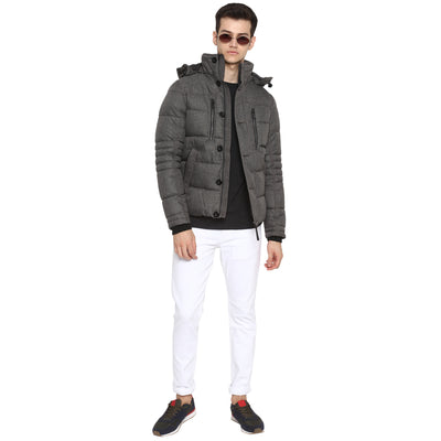 Tom Tailor Quilted Jacket with Hoodie Puffer Coat for Men