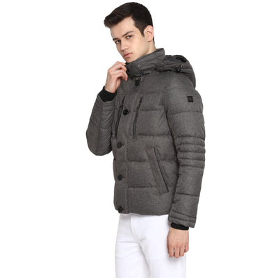 Tom Tailor Quilted Jacket with Hoodie Puffer Coat for Men