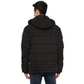 Tom Tailor Men's Puffer Jacket with Hoodie Padded Long Black Jacket