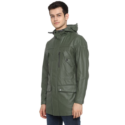 Tom Tailor Long Windcheater Jacket with Hoodie for Men