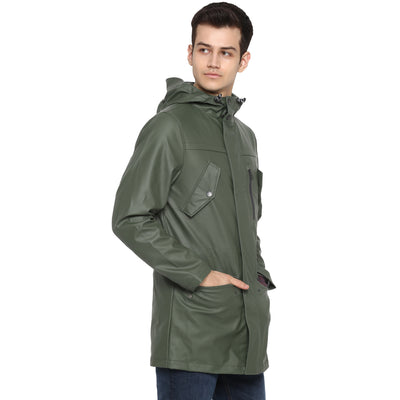 Tom Tailor Long Windcheater Jacket with Hoodie for Men