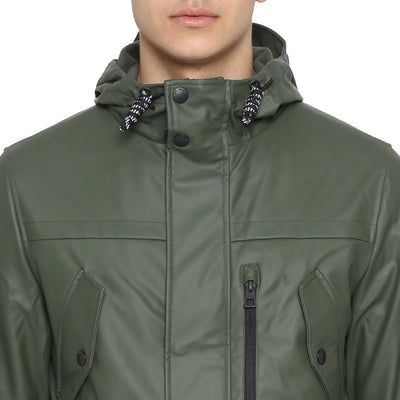 Tom Tailor Long Windcheater Jacket with Hoodie for Men