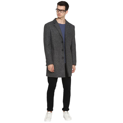 Tom Tailor Men's Single Breasted Long Overcoat for Men