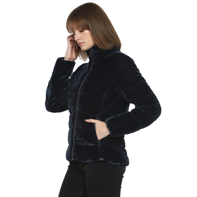 Tom Tailor Women's Velvet Puffer Jacket