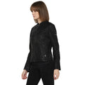 Tom Tailor Biker Leather Jacket For Women (Black)