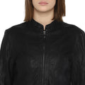 Tom Tailor Biker Leather Jacket For Women (Black)