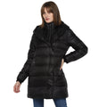 Tom Tailor Double layer Quilted Long Jacket for Women (Black)