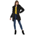 Tom Tailor Double layer Quilted Long Jacket for Women (Black)