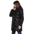 Tom Tailor Double layer Quilted Long Jacket for Women (Black)