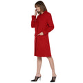 Tom Tailor Full Sleeves Long Coat for Women (Red)