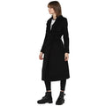 Tom Tailor Lapel Long Coat with Detachable Waist Belt (Black)