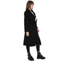 Tom Tailor Lapel Long Coat with Detachable Waist Belt (Black)