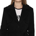 Tom Tailor Lapel Long Coat with Detachable Waist Belt (Black)