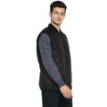 Tom Tailor Men's Quilted Half Sleeves Winter Jacket (Black)