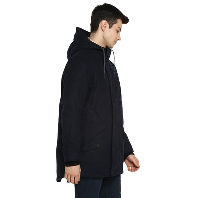 Tom Tailor Long Jacket with Hooded Neck for Men (Sky Captain Blue)