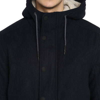 Tom Tailor Long Jacket with Hooded Neck for Men (Sky Captain Blue)